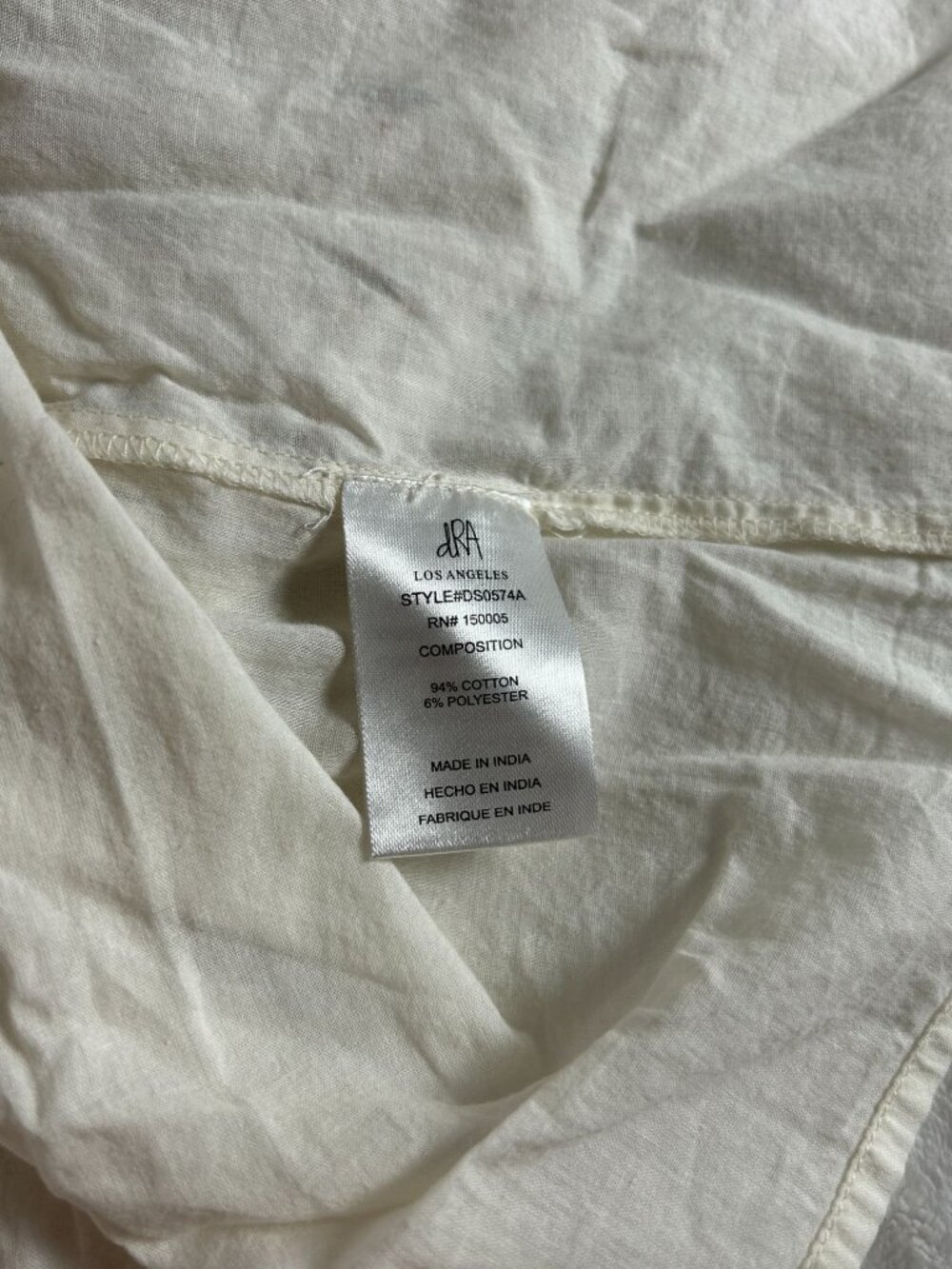 Anthropologie DRA Los Angeles Cream Embroidered Button Mini Dress XS Puff Sleeve - Picture 5 of 10